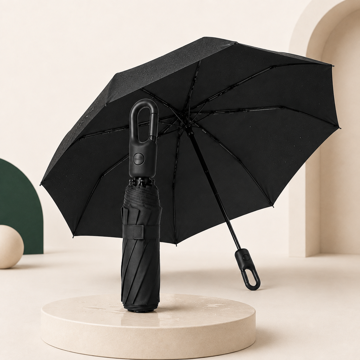 RIMYKO StormGuard black automatic umbrella